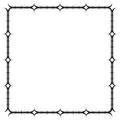 Obraz premium Vintage Ornamental Frame – Elegant Black Vector Border on a white background