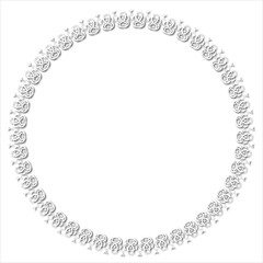 Vintage Ornamental Frame &ndash; Elegant White Vector Border on a white background. SVG