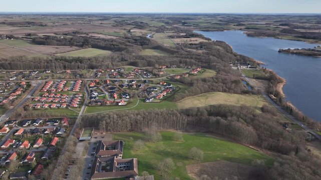 skanderborg denmark aerial beauty shot