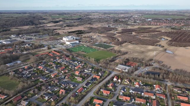 skanderborg community aerial view of town