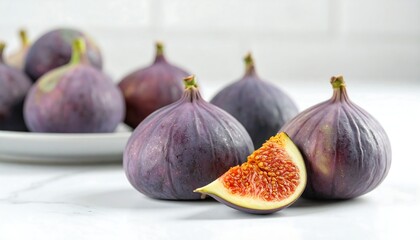 Fresh figs on a white plate
