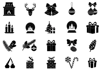 Naklejka premium Festive holiday icons creating a magical winter wonderland for your seasonal designs