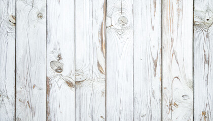 Fototapeta premium Distressed White Wooden Panel with Cracks and Grooves