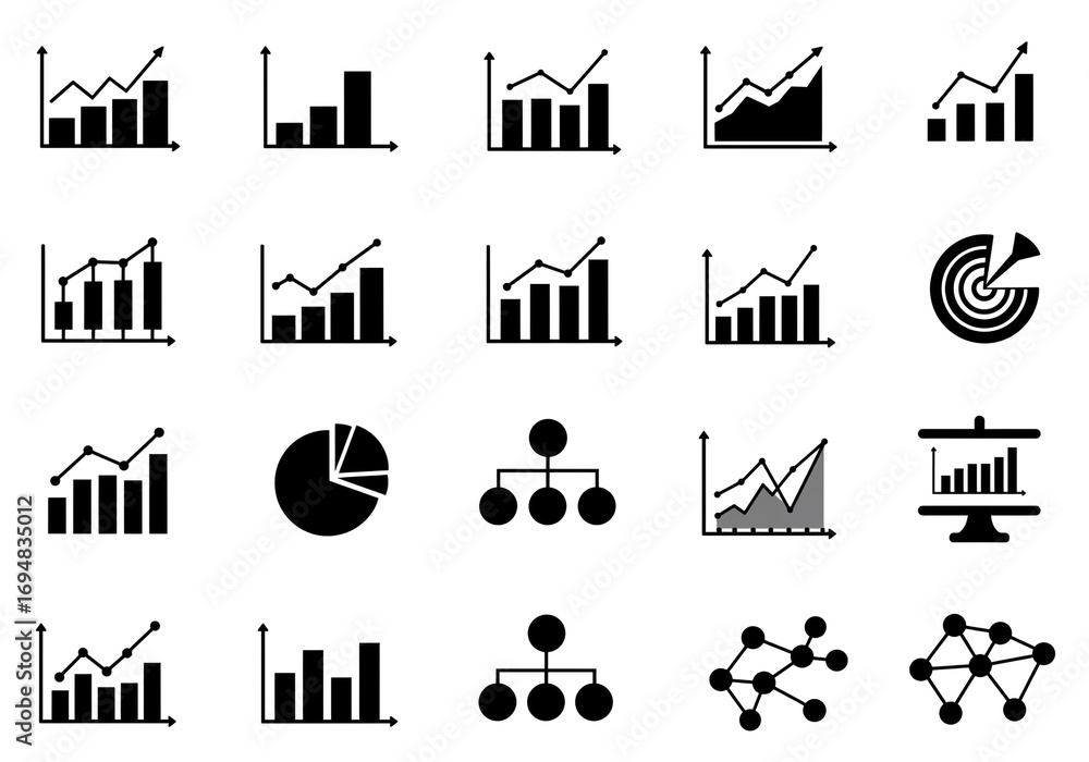 Aufkleber dynamic business charts and graphs showcasing data analysis and financial growth concepts