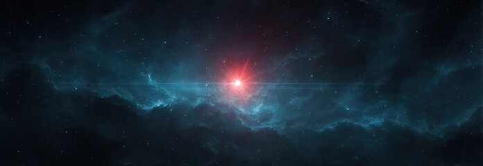Deep space nebula with radiant center