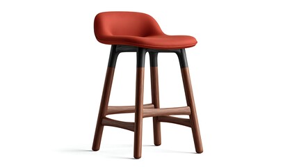 Tall barstool emoji icon with deep red seat and black wood legs