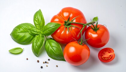 Fresh tomatoes and basil