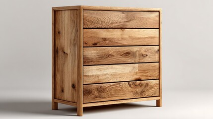 Tall dresser emoji icon in neutral wooden design and balanced lighting