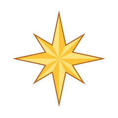 Obraz premium Golden Eight-Pointed Compass Star Vector – Spiritual Symbol for Tattoo, Branding & Decor.eps