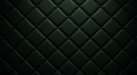 Naklejka premium Dark Green Quilted Leather Diamond Padded Surface Close-Up