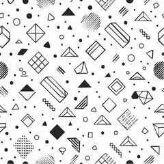 Seamless pattern of simple line drawings of leaves and vines simple hand drawn doodle style vector
2