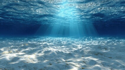 Fototapeta premium Underwater scene, sunlight beams through water (4)