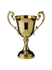 Golden trophy cup award symbol of success and achievement concept