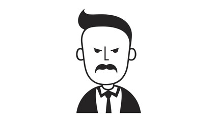 sad businessman person vector illustration, angry sad businessman with mustache vector illustration