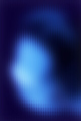 Gradient glass strip illustration of abstract blue light streaks with vertical lines and bokeh effect, dark background background