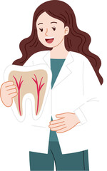 cute dentist explaining about oral care and hygine