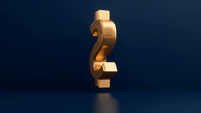 黄金のドル記号が暗い青色の背景に輝く経済的なシンボルと財政の象徴