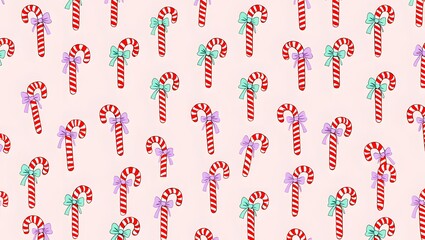 Winter High-End Textile Studio Seamless Pattern / Candy Cane Delight