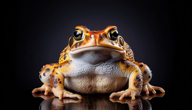 studio shot of a fowler s toad anaxyrus fowleri isolated on a black background flat icon style