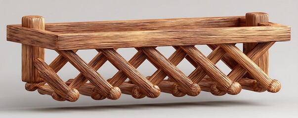 Wooden wine rack emoji icon in red-brown tones and artistic shadows