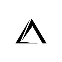 Minimalist logo combining letter A with mountain shape, symbolizing strength, growth, stability, and modern elegance for professional brand identity.