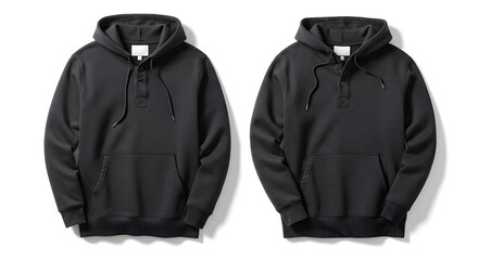 Twin Black Hooded Sweatshirts with Drawstring Variations
