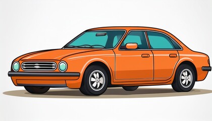 Obraz premium orange car isolated on white background