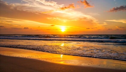 Coastal view bathed in golden light. 