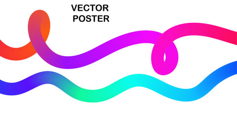 3D Ribbon Curve Illustration | Abstract Gradient Color Line Pattern for Trendy Modern Backgrounds