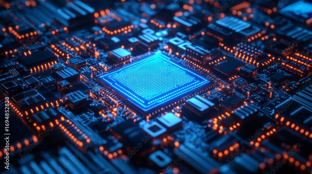 Poster capturing advanced semiconductor nano device fabrication processes in high-resolution laboratory env