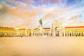 Obraz premium Rua Augusta Arch in Lisbon, Portugal