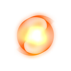 A radiant orb of light and energy swirling in the vast cosmos inviting exploration with its golden hues on a stark black