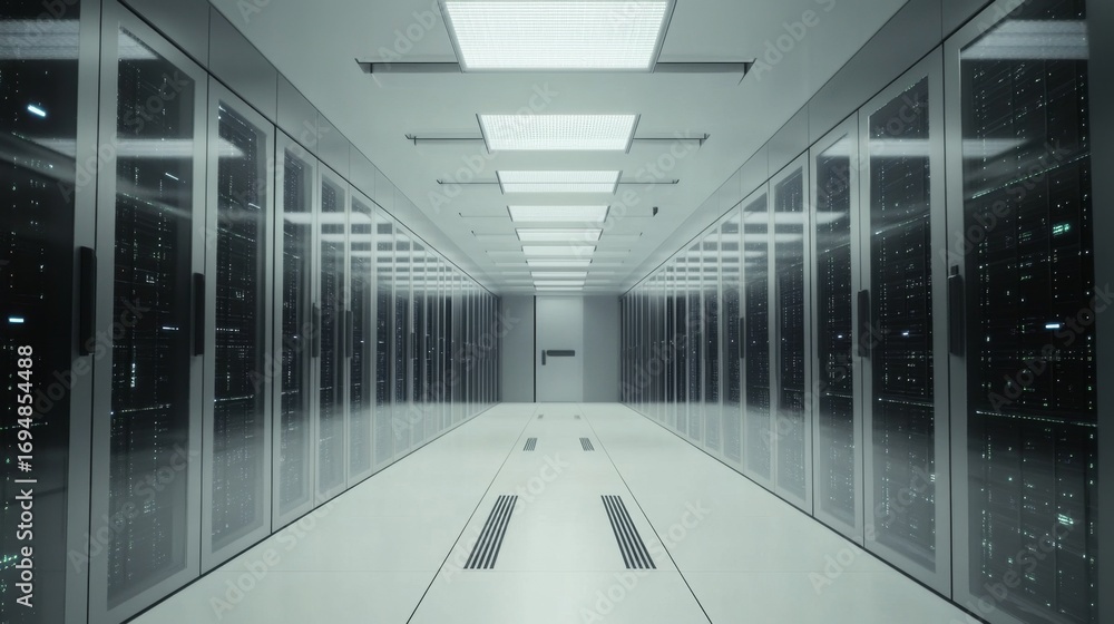 Aufkleber optimizing data management high-tech server room data center digital infrastructure modern environme