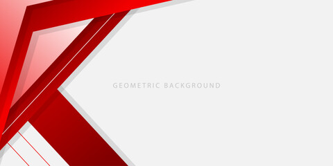Abstract geometric shape background, modern red and white background for banner, poster, cover, brochure, flyer, website