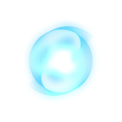 A mesmerizing sphere of interwoven cyan light emanating hope and technology against darkness...