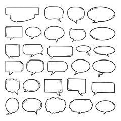 Obraz premium Collection of hand-drawn speech bubbles