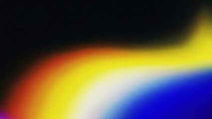 Vibrant Gradient Waves in Orange, White, Blue, Yellow, and Black with Grainy Noise Texture