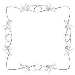 Vintage Ornamental Frame – Elegant White  Border on a white background. JPG, 300 DPI
