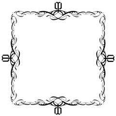 Vintage Ornamental Frame – Elegant Black  Border on a white background. JPG, 300 DPI