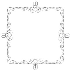 Vintage Ornamental Frame – Elegant White  Border on a white background. JPG, 300 DPI