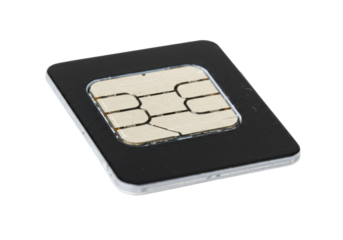 Isolated SIM card for mobile phone, modern technology, communication, telecommunications