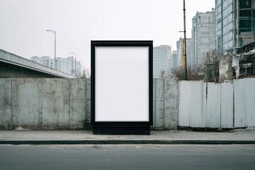 Obraz premium Empty billboard on city street