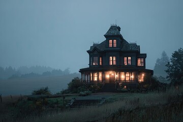 An old house at twilight