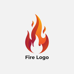 Professional fire logo vector, Abstract flame icon, Bonfire silhouette design, Fire emblem for creative identity
