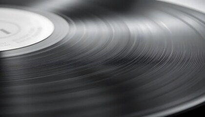 Shiny vinyl record surface with visible grooves