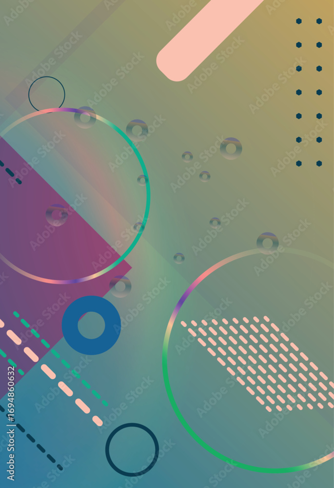 Aufkleber modern abstract geometric background with colorful shapes and patterns