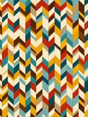Colorful Geometric Chevron Pattern Design in Vibrant Hues for Modern Decor or Textile Projects