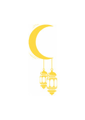 Moon crescent with decorative lanterns classic.ai