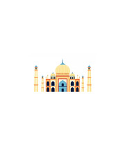 Taj mahal india landmark in flat design.ai
