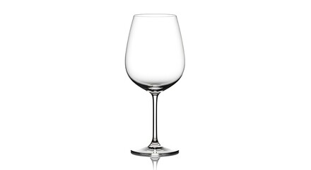 Fototapeta premium Minimalist Empty Wine Glass Photo - Transparent Crystal Glassware for Restaurants 